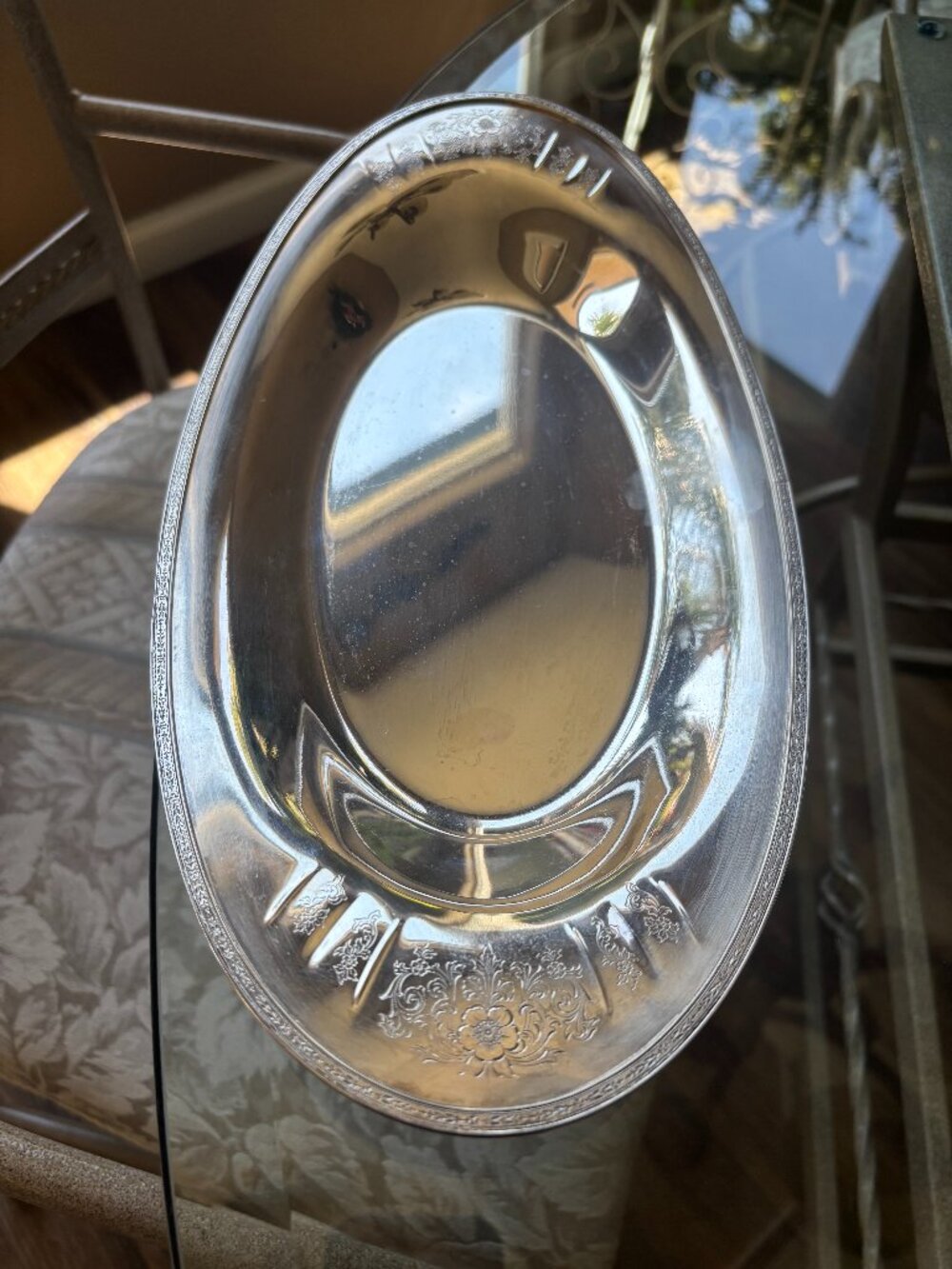 Vintage Heirloom Plate Silver Plated Oval Serving Platter